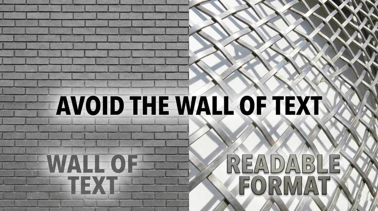 Avoid The Wall Of Text
