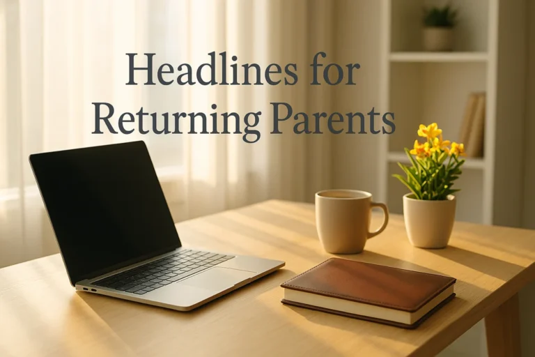Headlines for Parents Returning to Work (Stay-at-Home Moms/Dads)