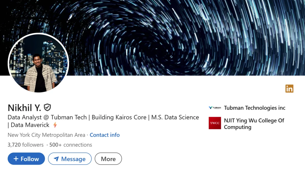 LinkedIn Headline Example For Core Data Analyst