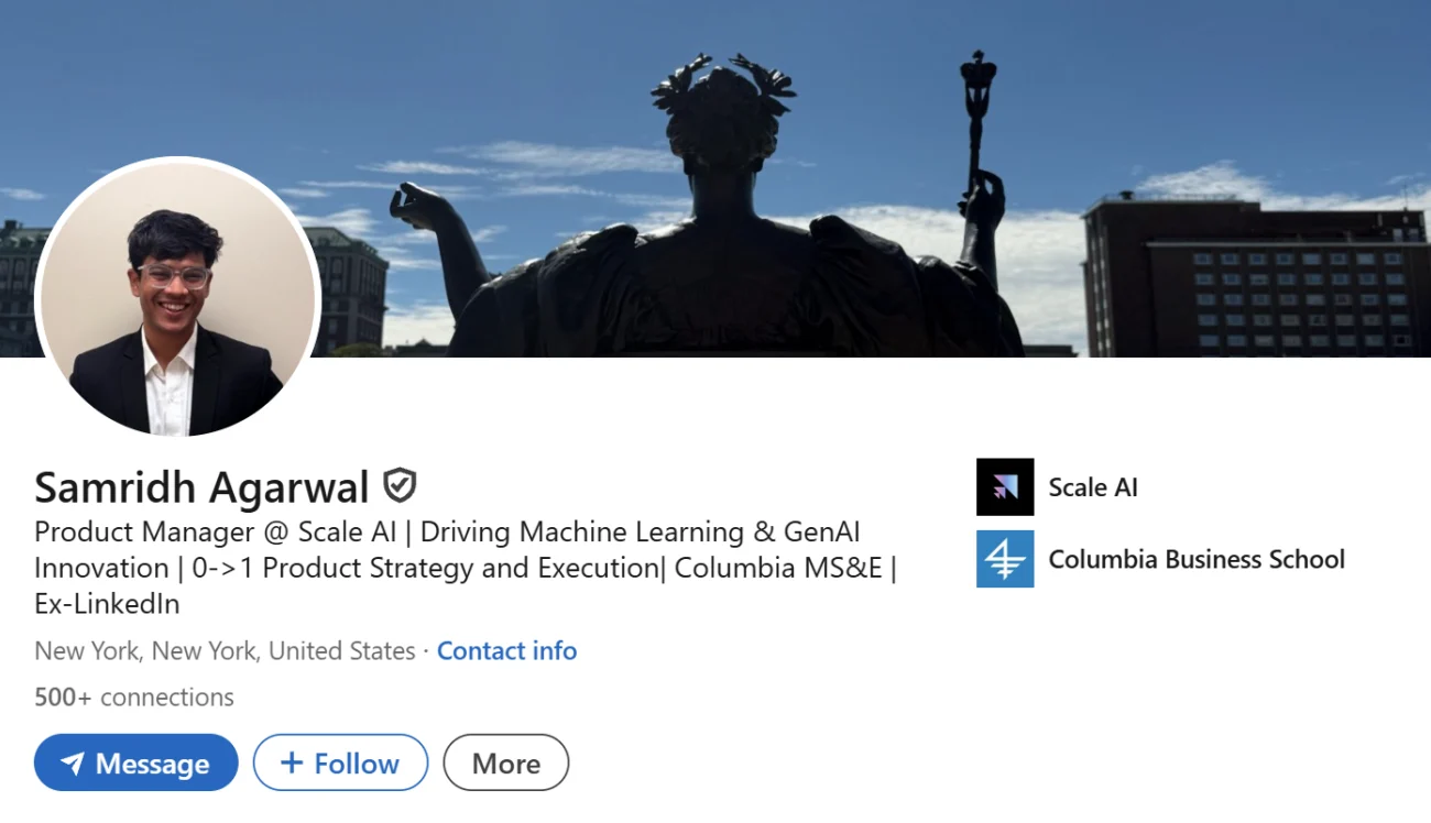 LinkedIn Headline Example For Machine Learning PM