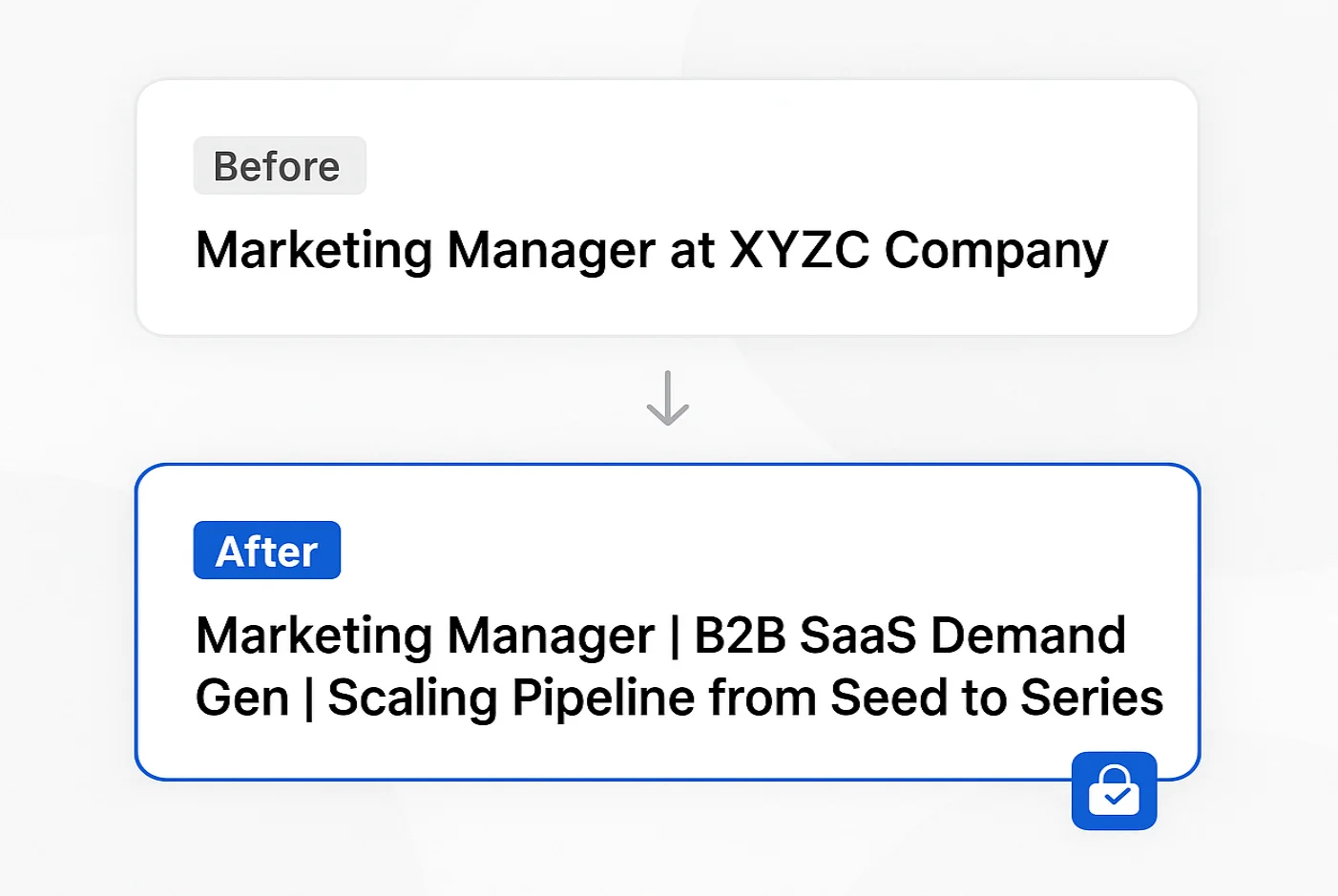 Marketing Manager LinkedIn Headline – Before Vs After