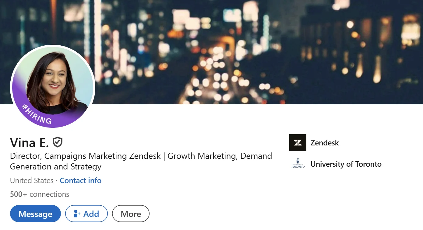 Specific LinkedIn Headline Example