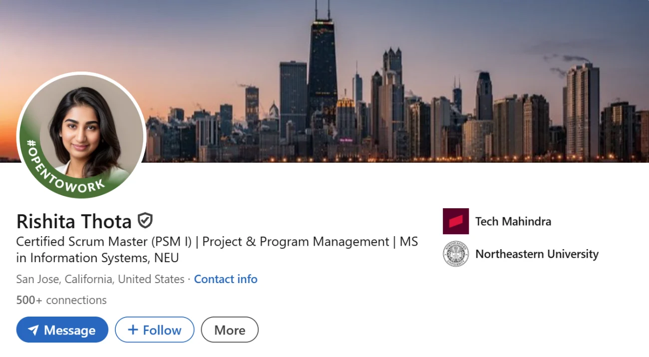 LinkedIn Headline Example For Certified Scrum Master