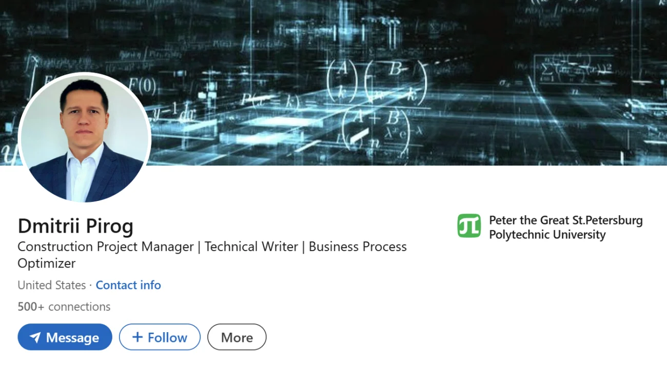 LinkedIn Headline Example For Construction Project Manager