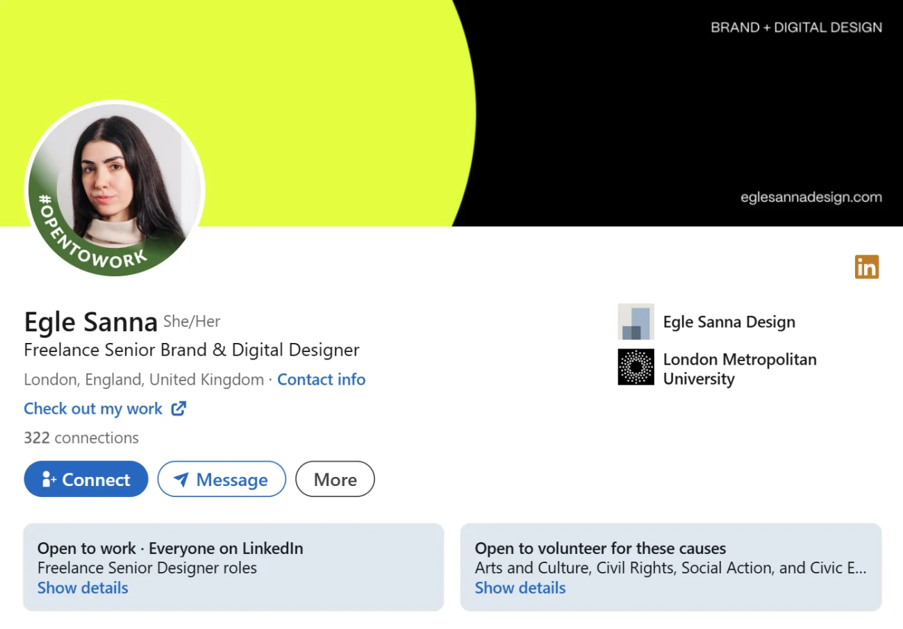 LinkedIn Headline Example For Design & Creative Freelancers