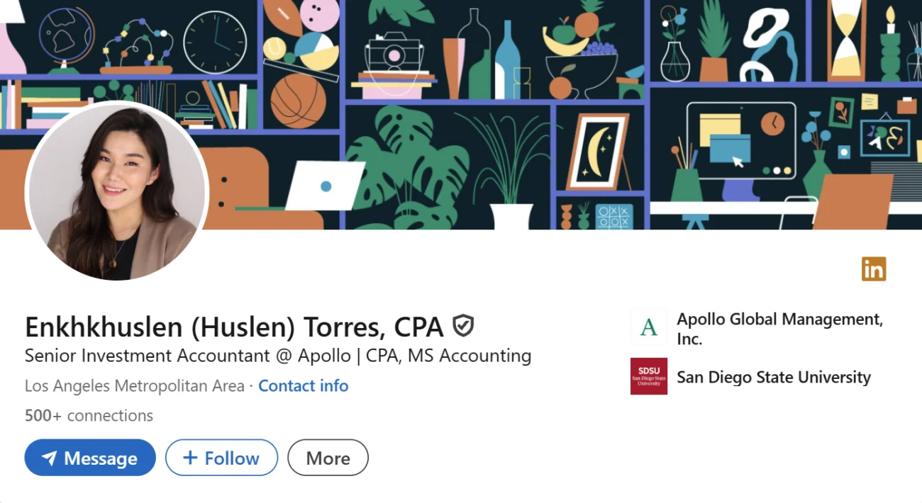 LinkedIn Headline Example For Investment Accountant