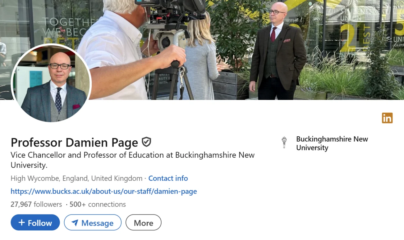 LinkedIn Headline Example For Higher Education & Academia
