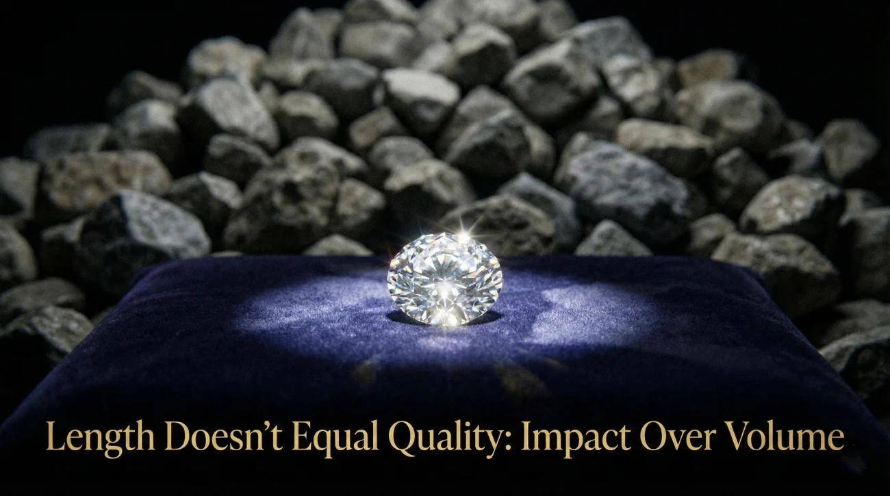 Impact Over Volume - LinkedIn Summary Quality Metaphor
