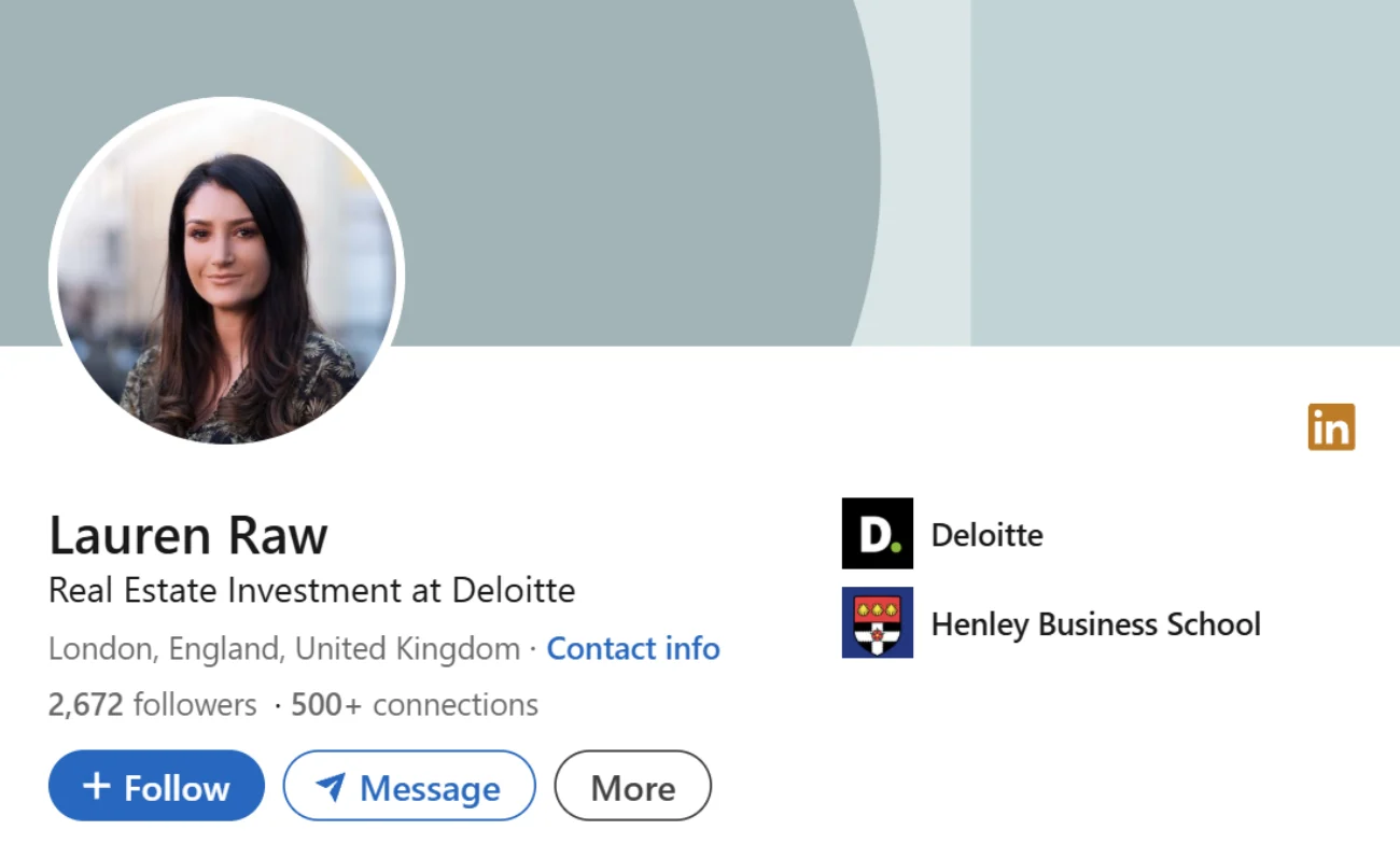LinkedIn Headline Example For Real Estate Investment