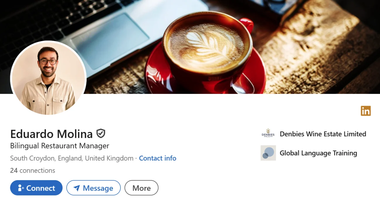 LinkedIn Headline Example For Bilingual Restaurant Manager
